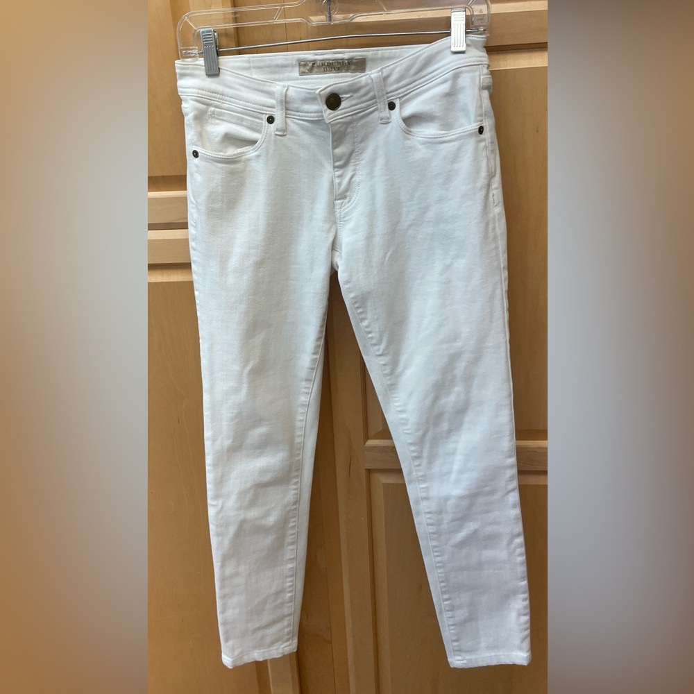 Women's Burberry Brit White Stretch Jeans